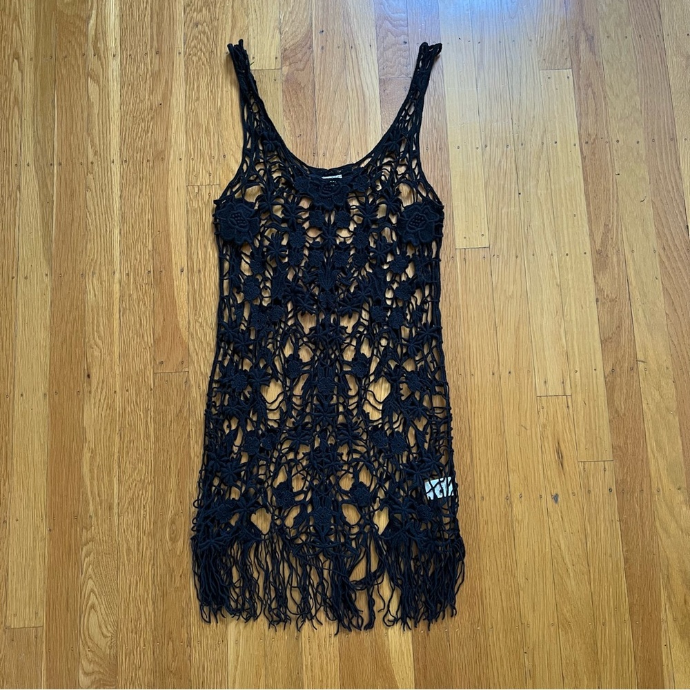 Free People Lace Cover Up Dress | Black | Small